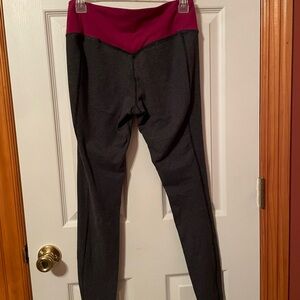 Nike gray and berry leggings size medium